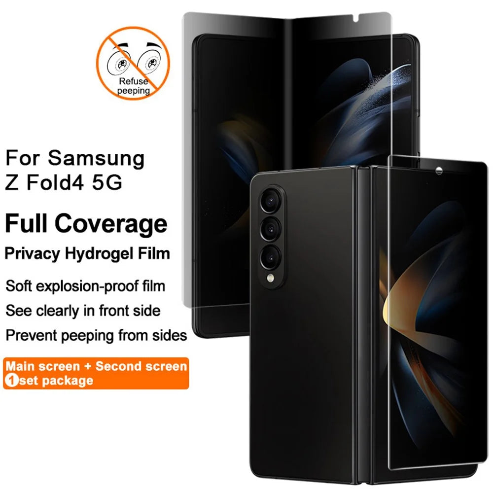 IMAK Anti-peep Hydrogel Film III For Samsung Galaxy Z Fold4 5G TPU Self Healing Film Front + Inside Screen Protector - 2