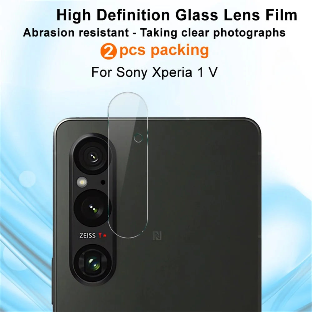 IMAK 2Pcs / Set For Sony Xperia 1 V HD Clear Camera Lens Protector Tempered Glass Lens Film - 2
