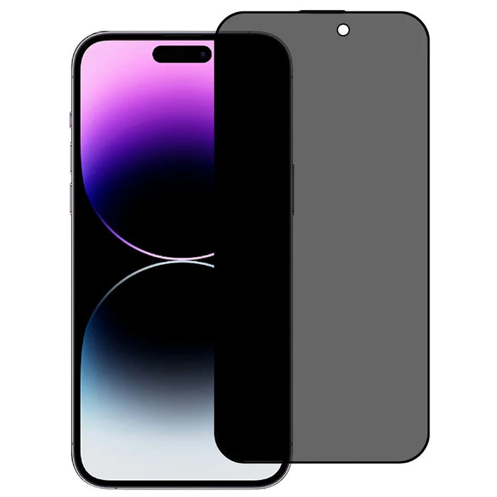 180 Degree Anti-Spy Film for iPhone 15 Pro Max , Full Glue Tempered Glass Silk Printing Full Screen Protector - 1