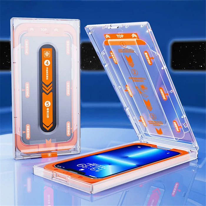 For iPhone 15 Full Screen Film Full Glue Silk Printing Tempered Glass Protector with Installation Tool - 3
