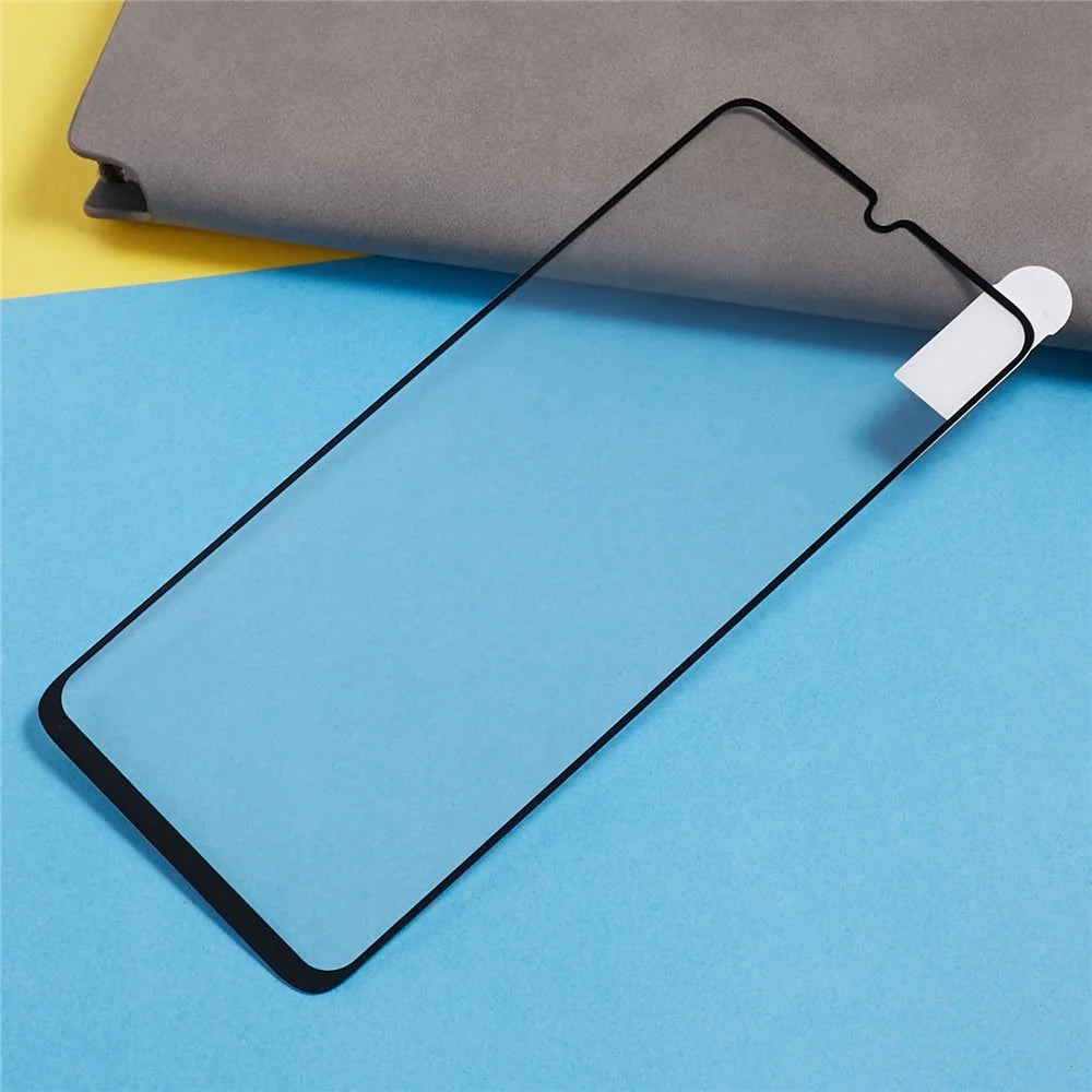 For Realme C53 (Global) / C53 (India) / C51 Electroplated Silk Printing Black Edge Tempered Glass Screen Protector Full Cover Full Glue HD Film - 6