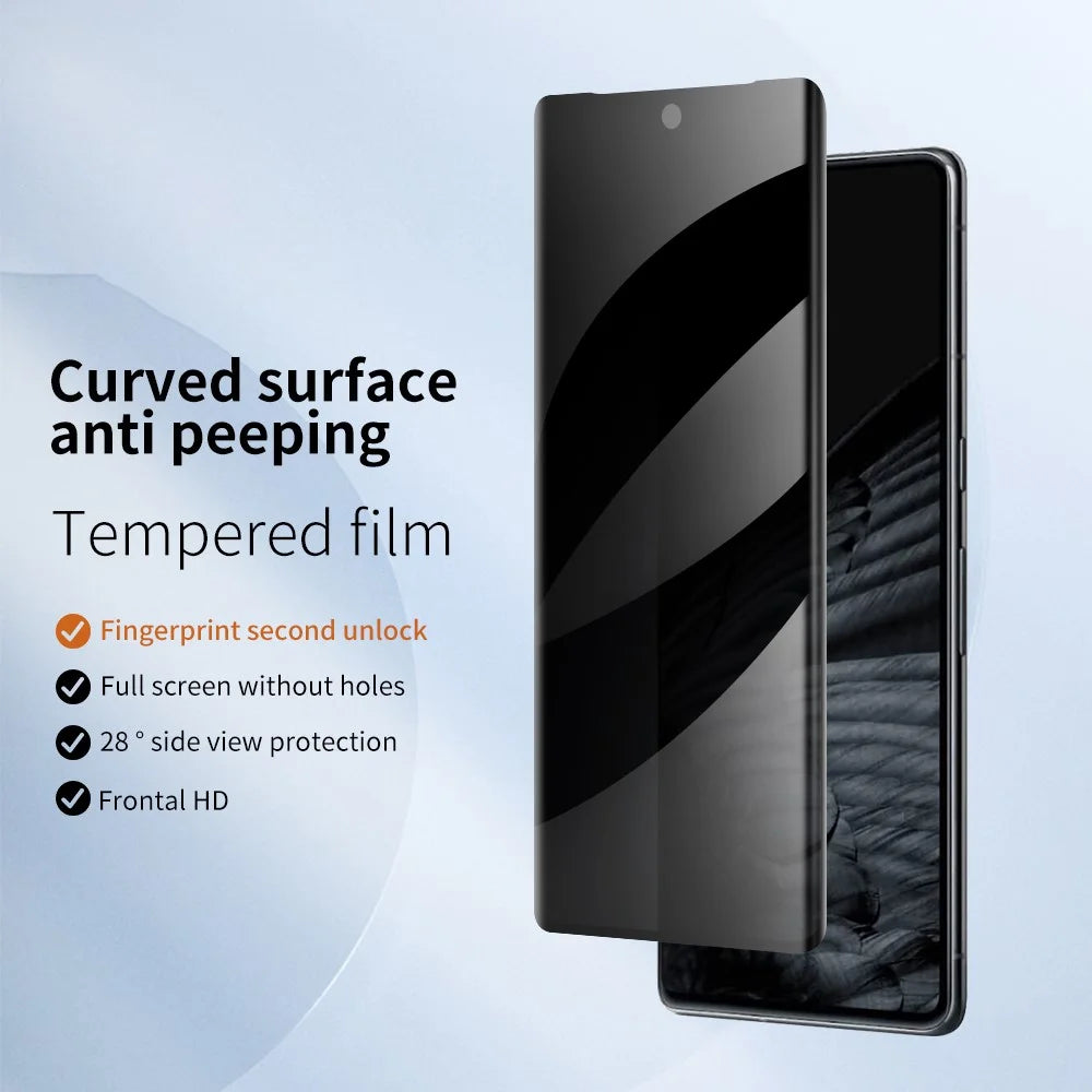 For Google Pixel 7 Pro 5G Anti-Spy Tempered Glass Screen Protector Scratch-Resistant Curved Side Glue Screen Film - 2
