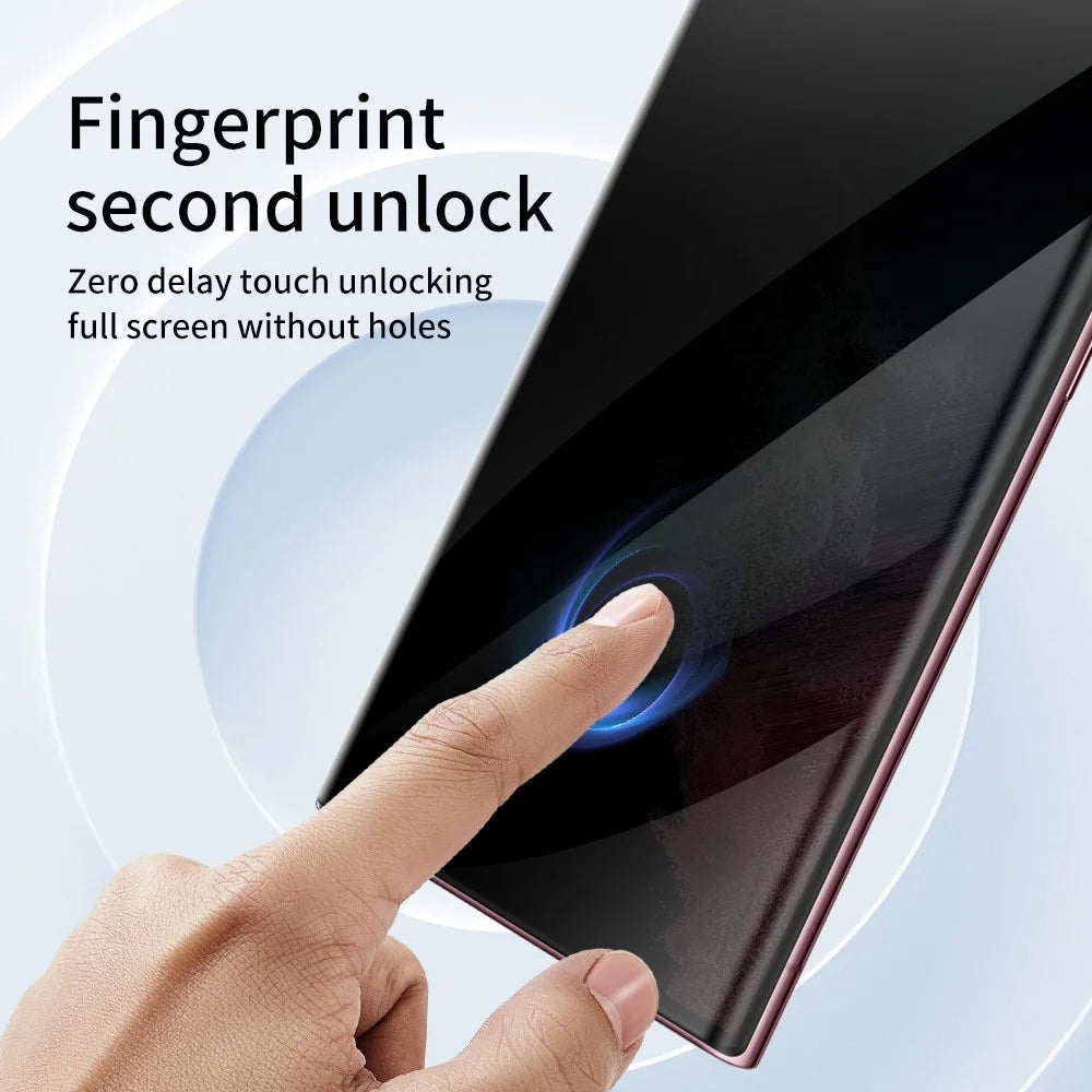 Anti-Spy Tempered Glass Screen Protector for Samsung Galaxy S23 Ultra Anti-Scratch Curved Side Glue Full Screen Film - 5