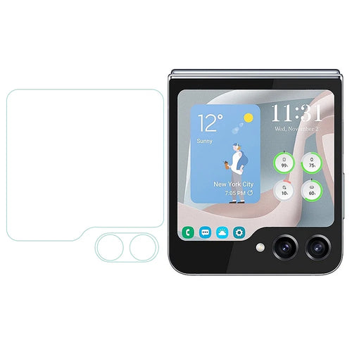 For Samsung Galaxy Z Flip5 5G Camera Lens Protector+HD Clear Rear Small Screen Protector Set Arc Edge Anti-Scratch Lens Film - 1