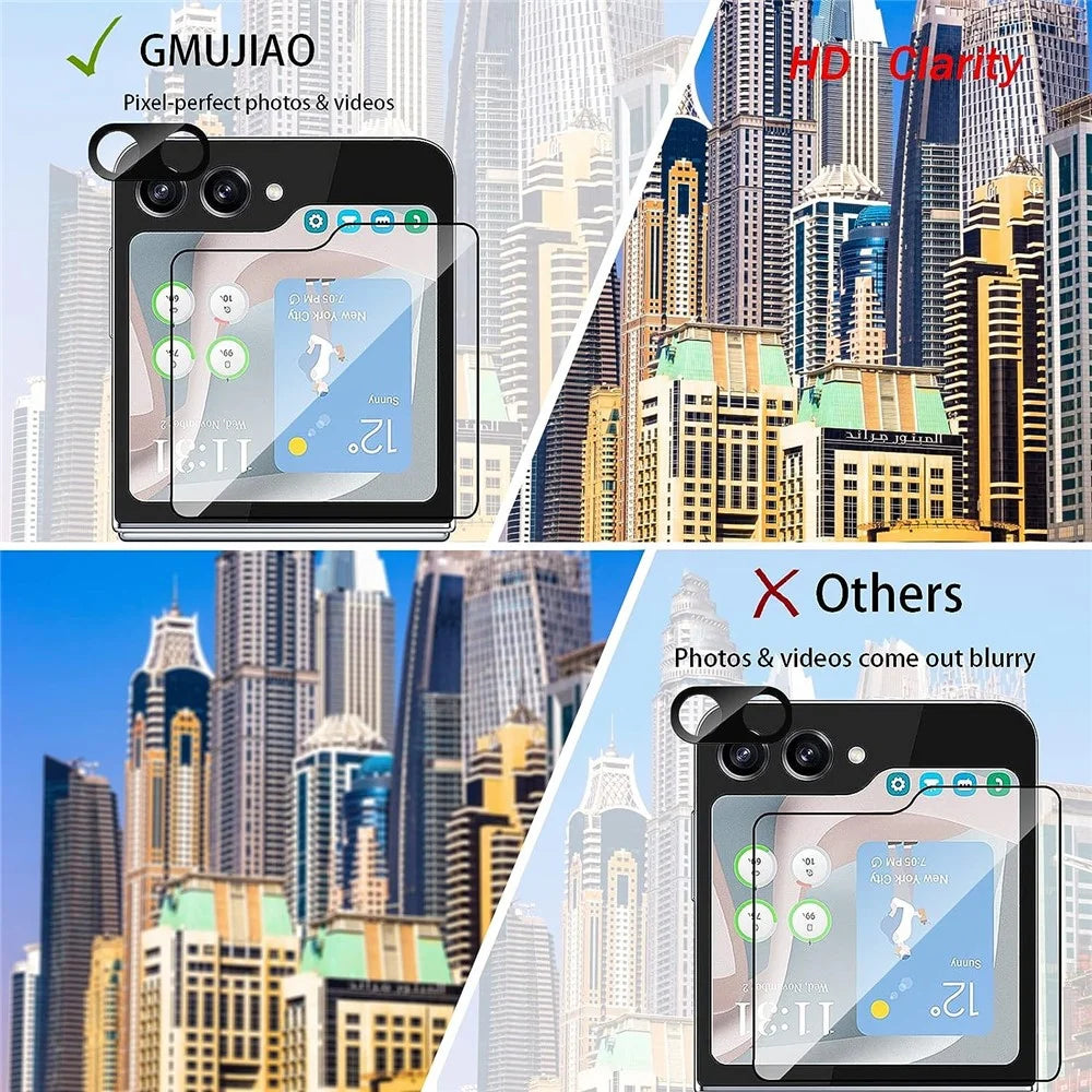 For Samsung Galaxy Z Flip5 5G Camera Lens Protector+HD Clear Rear Small Screen Protector Set Arc Edge Anti-Scratch Lens Film - 5