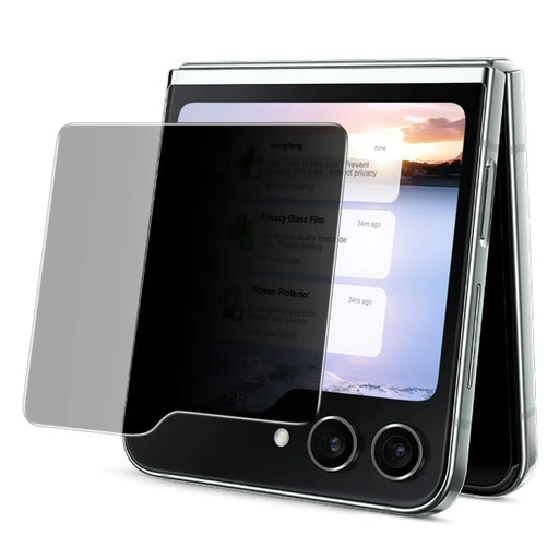 IMAK Privacy Outer Screen Protector for Samsung Galaxy Z Flip5 5G , Anti-Peeping Full Glue Tempered Glass Film - 1