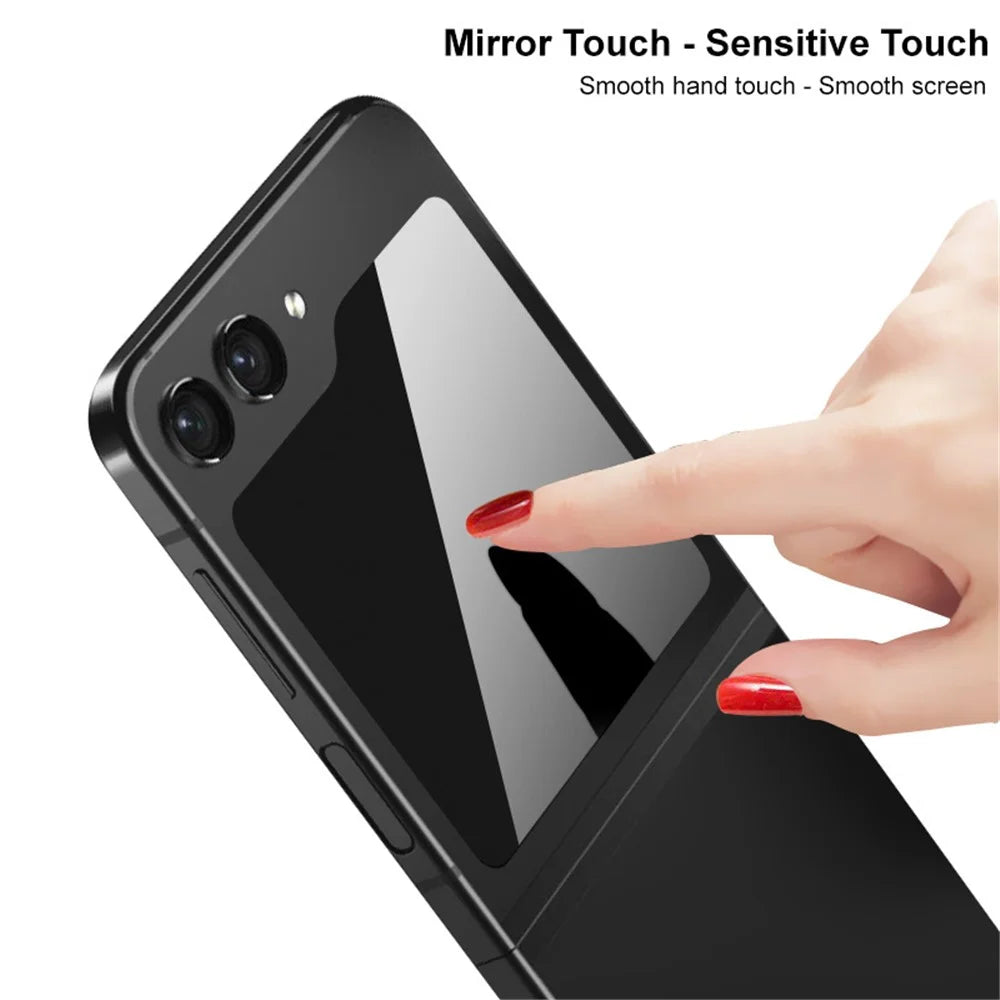 IMAK Privacy Outer Screen Protector for Samsung Galaxy Z Flip5 5G , Anti-Peeping Full Glue Tempered Glass Film - 5