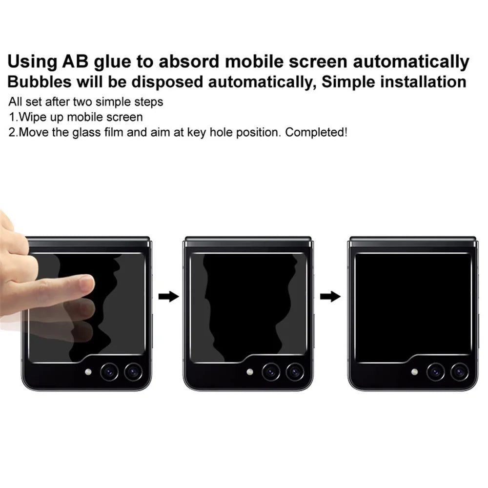 IMAK Privacy Outer Screen Protector for Samsung Galaxy Z Flip5 5G , Anti-Peeping Full Glue Tempered Glass Film - 7