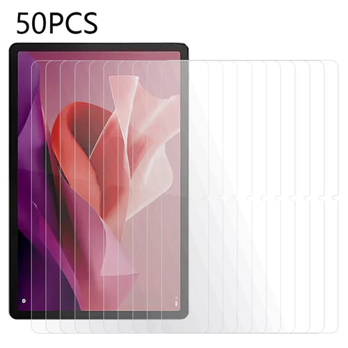 50Pcs For Lenovo Tab P12 Tempered Glass Screen Protector Ultra Clear Protective Tablet Screen Film (No Package, with Wipes Set, Dust-absorber, Guide Sticker) - 1