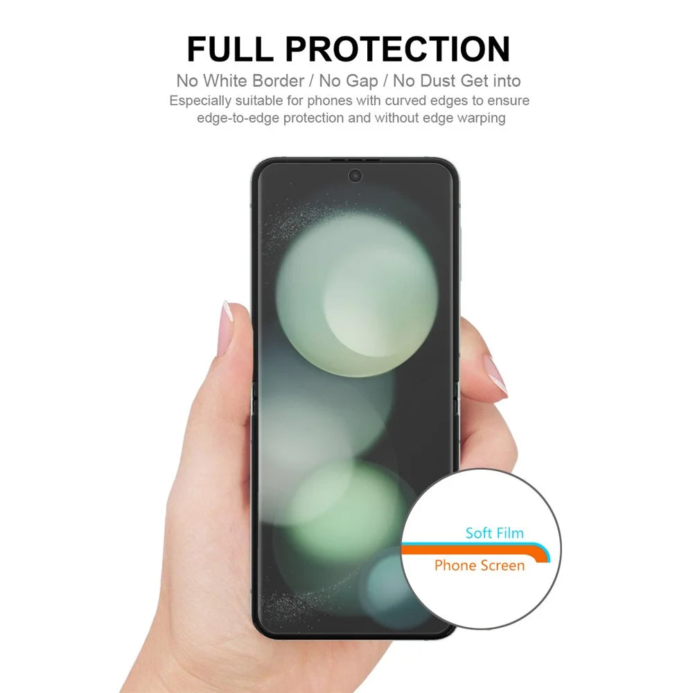 ENKAY HAT PRINCE Hydrogel Film For Samsung Galaxy Z Flip5 5G 1 Set Full Screen Protector 4-in-1 Full Glue Front Back TPE+PET+TPU Film - 5