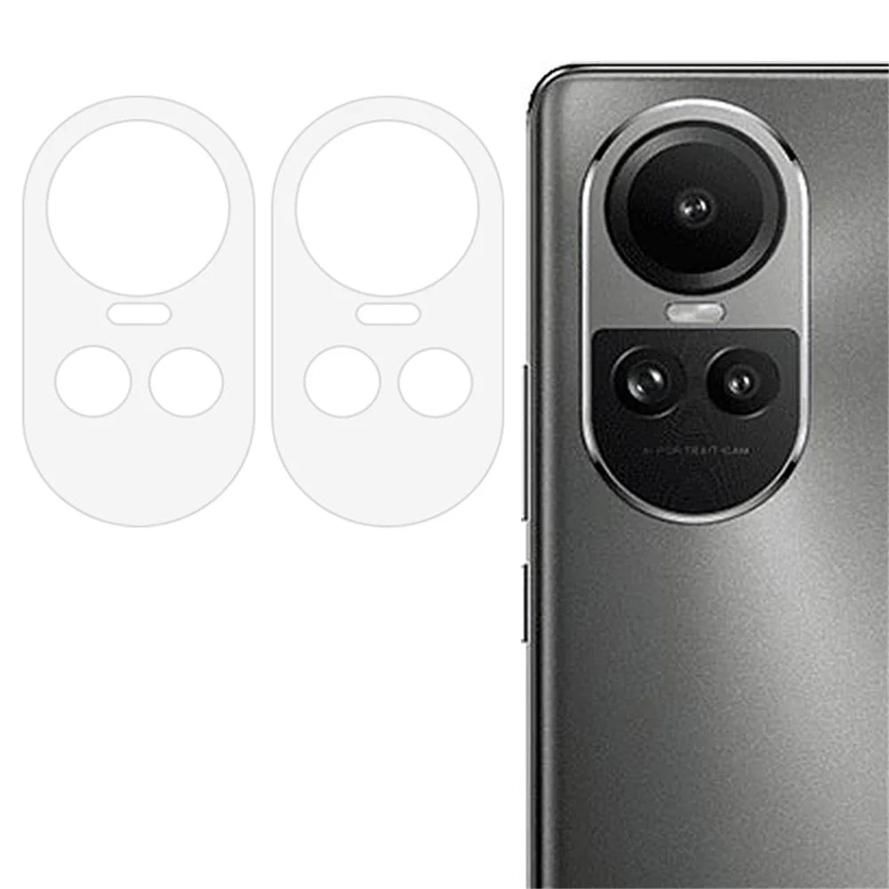 2Pcs For Oppo Reno10 Pro 5G (Global) / Reno10 5G (Global) 3D Arc Edge Camera Lens Protector Dustproof Tempered Glass Rear Lens Film - 1