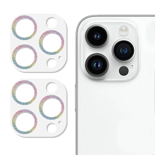 2PCS for iPhone 15 Pro / 15 Pro Max Glitter Camera Lens Protector 3D Tempered Glass Integrated Lens Film - Multi-color - 1