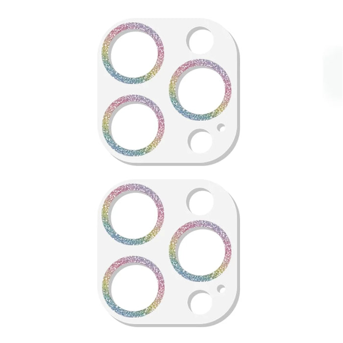 2PCS for iPhone 15 Pro / 15 Pro Max Glitter Camera Lens Protector 3D Tempered Glass Integrated Lens Film - Multi-color - 2