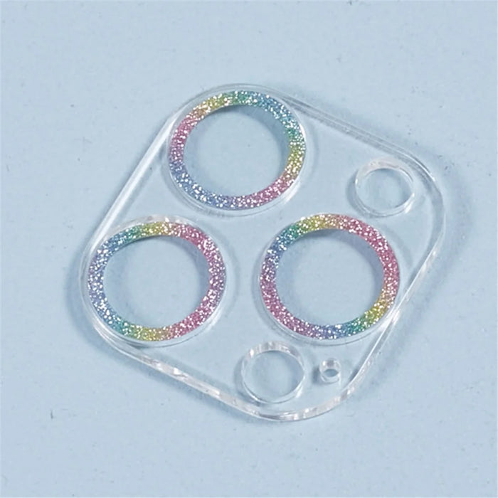 2PCS for iPhone 15 Pro / 15 Pro Max Glitter Camera Lens Protector 3D Tempered Glass Integrated Lens Film - Multi-color - 5