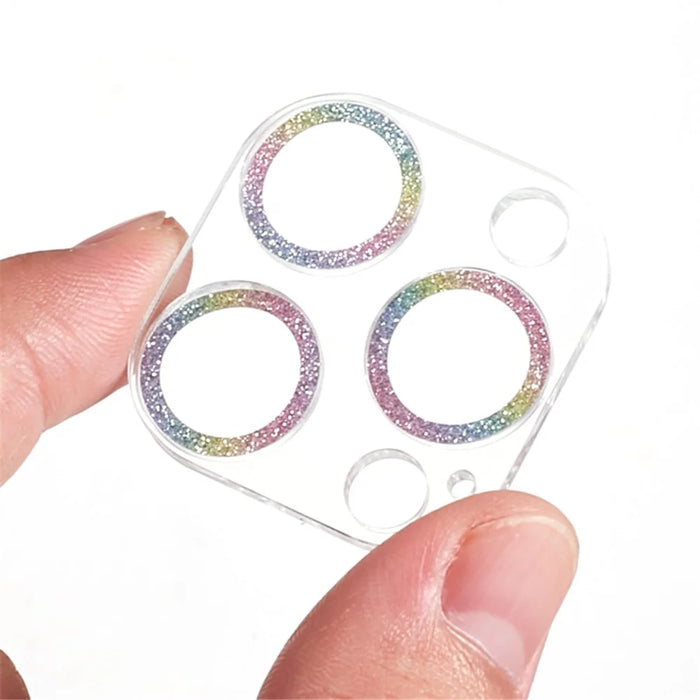 2PCS for iPhone 15 Pro / 15 Pro Max Glitter Camera Lens Protector 3D Tempered Glass Integrated Lens Film - Multi-color - 6
