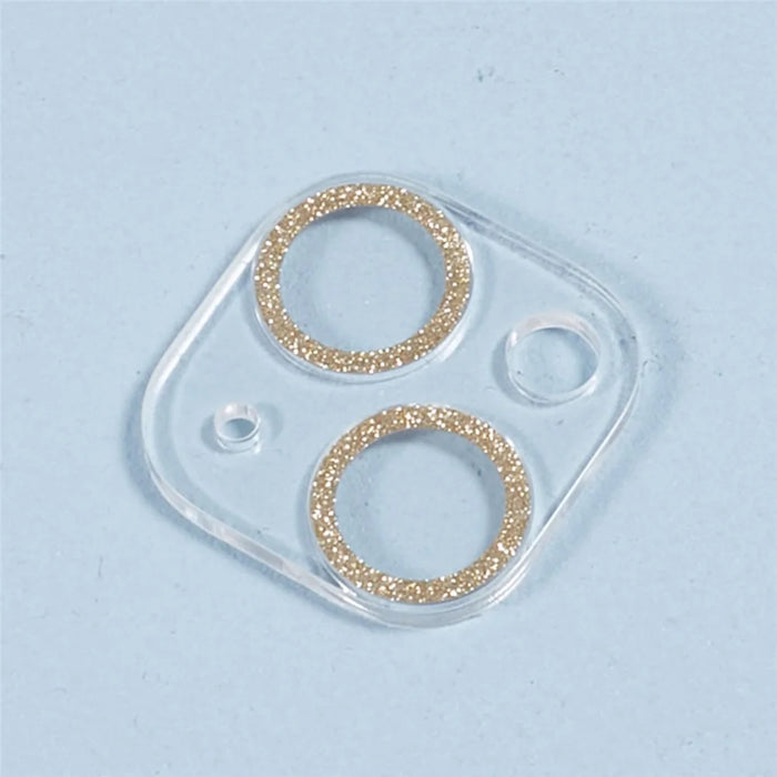 2PCS for iPhone 15 / 15 Plus 3D Integrated Camera Lens Protector Glitter Ring Tempered Glass Anti-Scratch Lens Film - Gold - 5