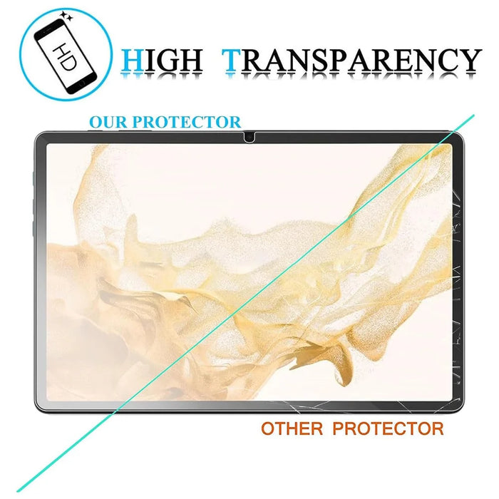 2Pcs Screen Protector for Samsung Galaxy Tab S10 FE / S9 FE / S9 / S8 / S7 Tempered Glass Transparency 2.5D Full Cover Film - 4