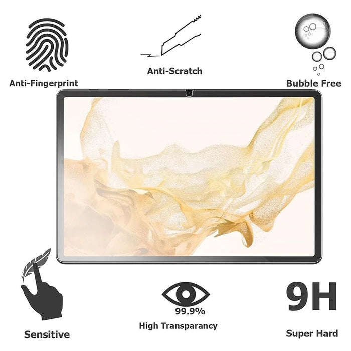 2Pcs Screen Protector for Samsung Galaxy Tab S10 FE / S9 FE / S9 / S8 / S7 Tempered Glass Transparency 2.5D Full Cover Film - 5
