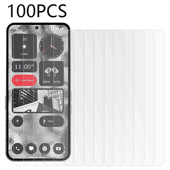 100Pcs For Nothing Phone (2) Tempered Glass Screen Protector Ultra Clear Protective Phone Screen Film (No Package, with Wipes Set, Dust-absorber, Guide Sticker) - 1
