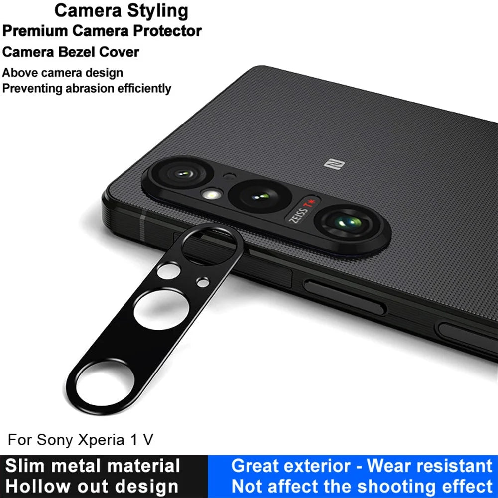 IMAK For Sony Xperia 1 V Metal Camera Lens Protector Anti-scratch Camera Lens Bezel Cover - 3