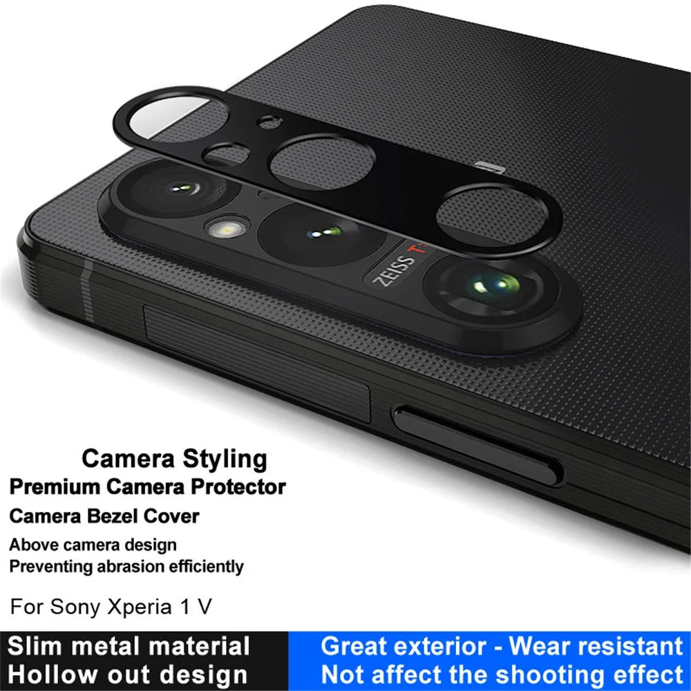 IMAK For Sony Xperia 1 V Metal Camera Lens Protector Anti-scratch Camera Lens Bezel Cover - 4