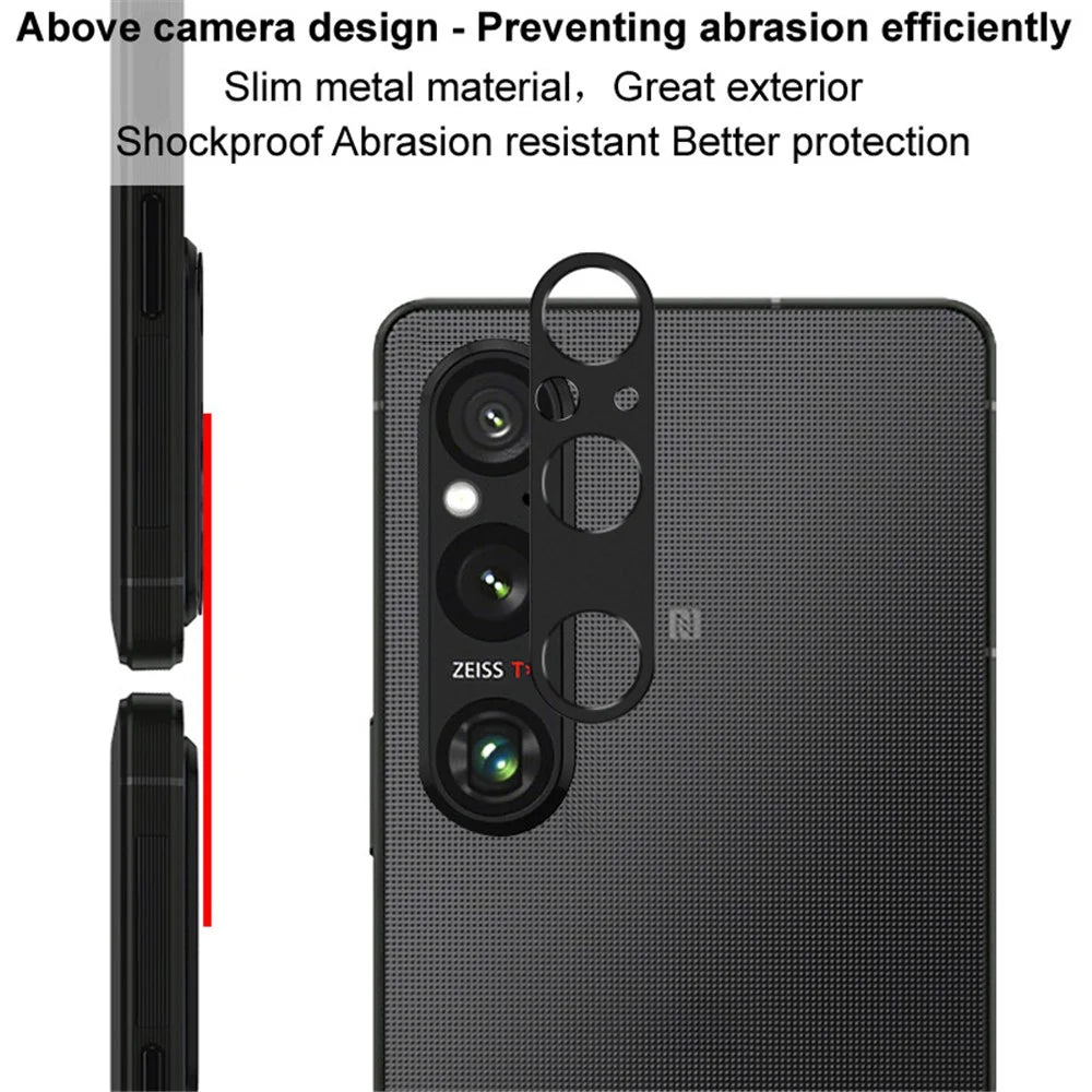 IMAK For Sony Xperia 1 V Metal Camera Lens Protector Anti-scratch Camera Lens Bezel Cover - 6