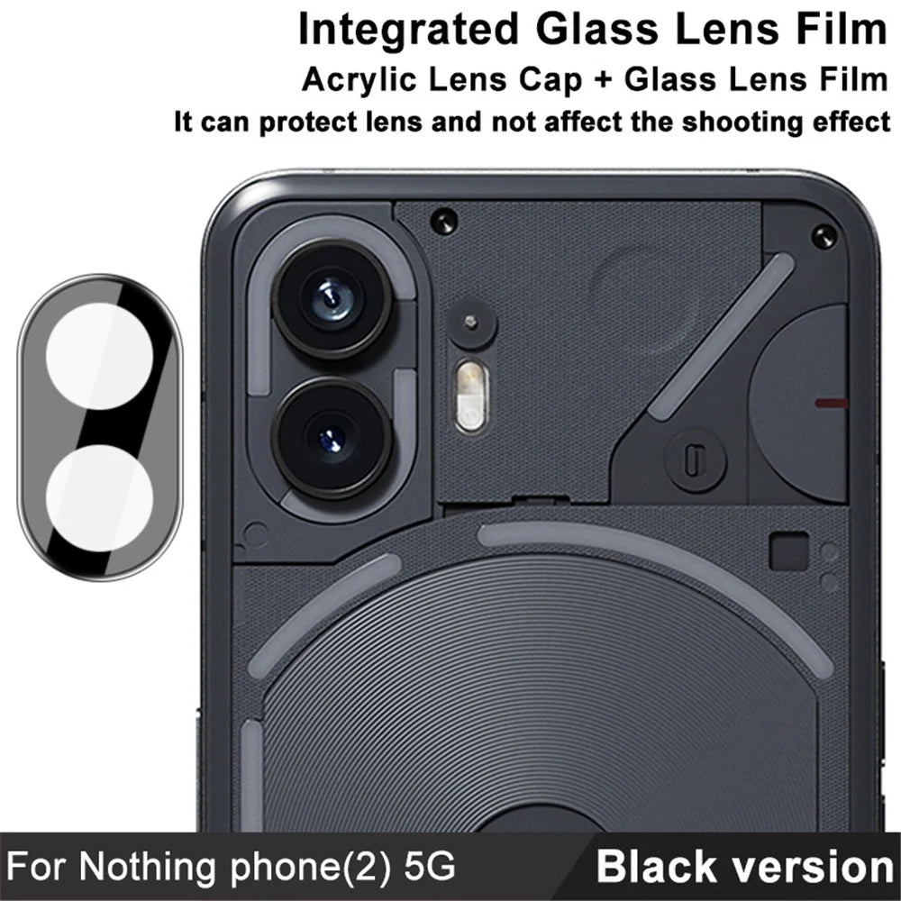 IMAK For Nothing Phone (2) Camera Lens Protector Tempered Glass Rear Lens Film+Acrylic Lens Cap (Black Version) - 3