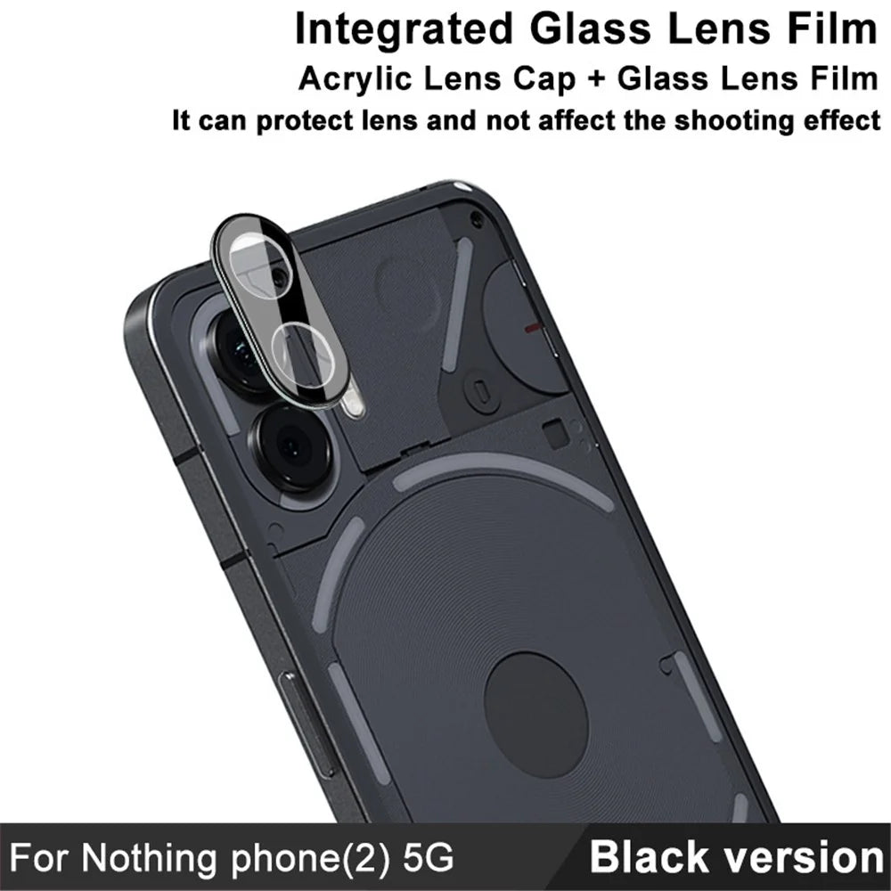IMAK For Nothing Phone (2) Camera Lens Protector Tempered Glass Rear Lens Film+Acrylic Lens Cap (Black Version) - 4