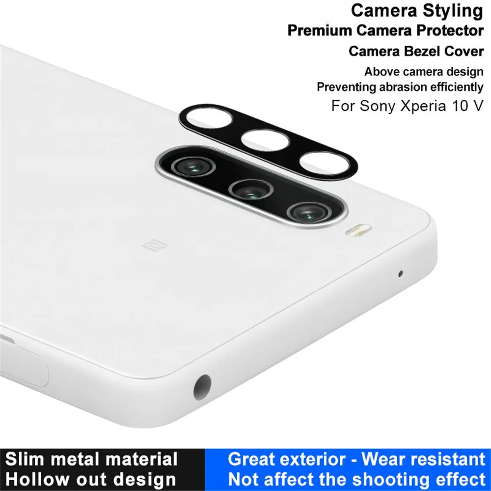 IMAK For Sony Xperia 10 V Metal Camera Lens Protector Anti-scratch Phone Rear Lens Bezel Protective Cover - 3