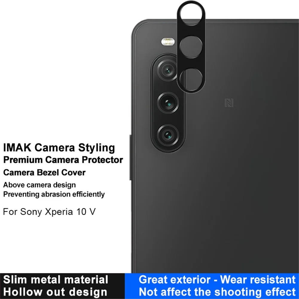 IMAK For Sony Xperia 10 V Metal Camera Lens Protector Anti-scratch Phone Rear Lens Bezel Protective Cover - 5