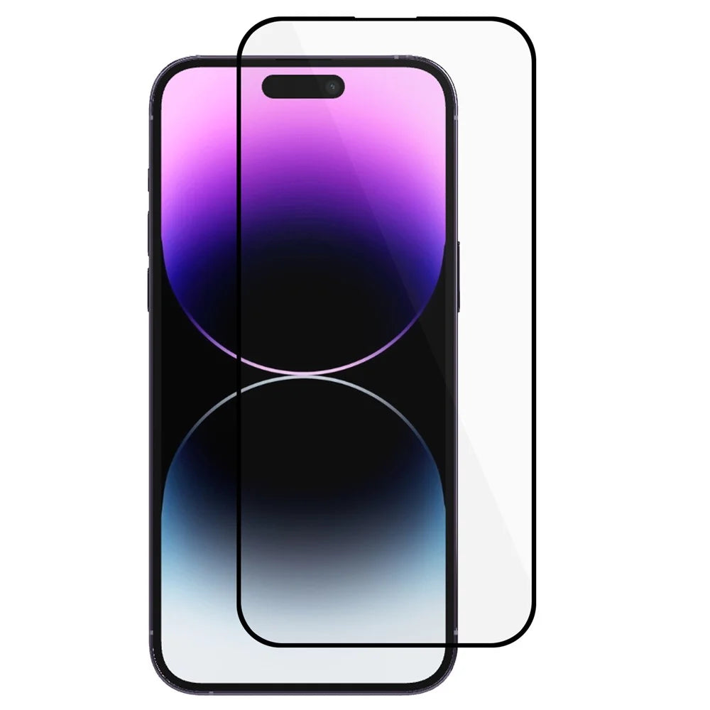 D Pro For iPhone 15 Pro Max Full Coverage Screen Protector Silk Printing Full Glue Tempered Glass HD Clear Film - 1