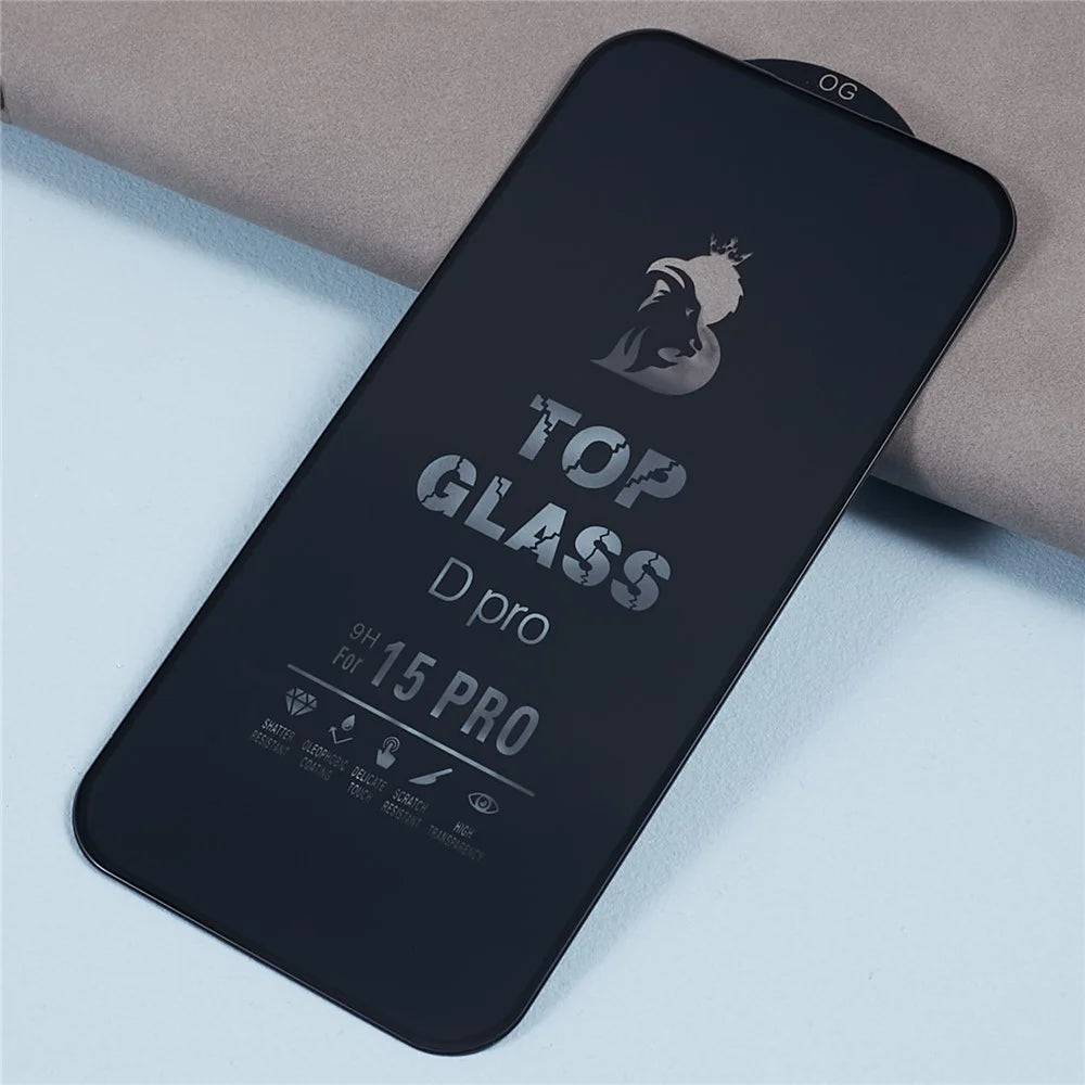 D Pro Silk Printing Tempered Glass Film for iPhone 15 Pro , High Clarify Anti-Scratch Screen Protector - 5