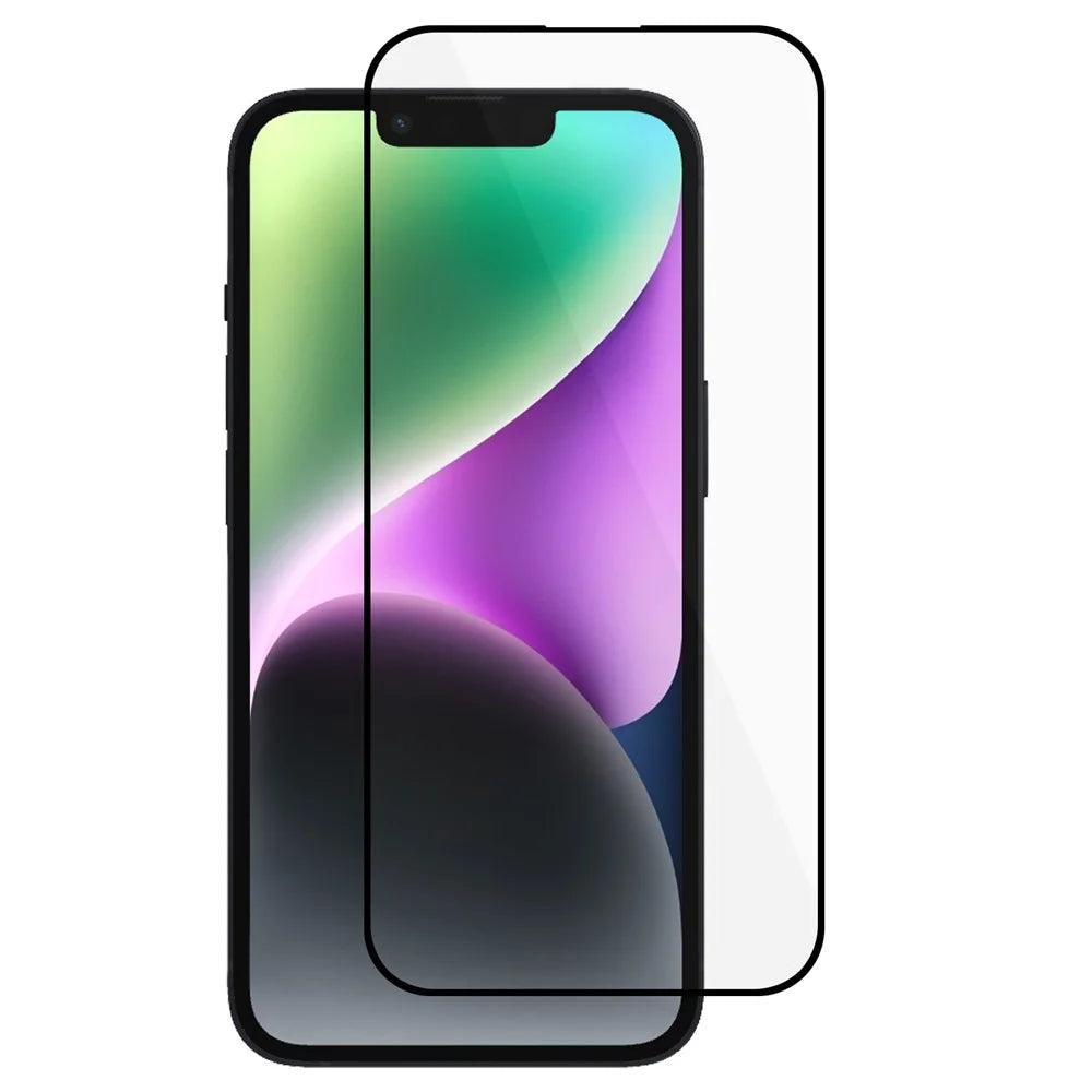 D Pro For iPhone 15 Silk Printing Screen Protector HD Tempered Glass 9H Hardness Film - 1