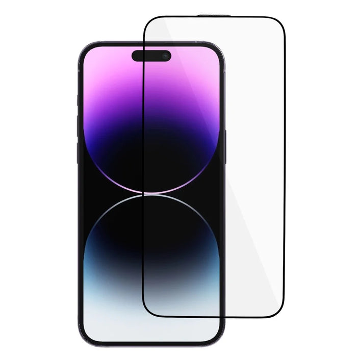 For iPhone 15 Full Coverage High Aluminum-silicon Glass Film Silk Printing Thick Glue Screen Protector with Anti-dust Net - 1