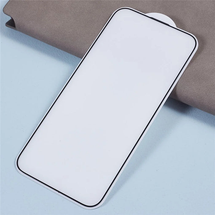 For iPhone 15 Full Coverage High Aluminum-silicon Glass Film Silk Printing Thick Glue Screen Protector with Anti-dust Net - 3