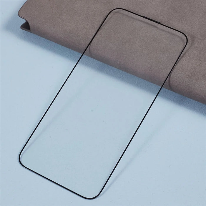 For iPhone 15 Full Coverage High Aluminum-silicon Glass Film Silk Printing Thick Glue Screen Protector with Anti-dust Net - 4