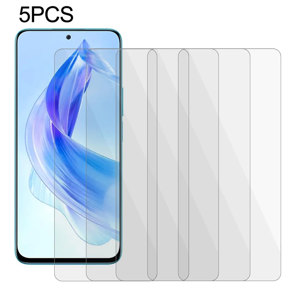 5Pcs 2.5D Screen Protector for Honor 90 Lite 5G / X50i 5G , Tempered Glass 0.3mm Ultra Thin Phone Screen Film - 1