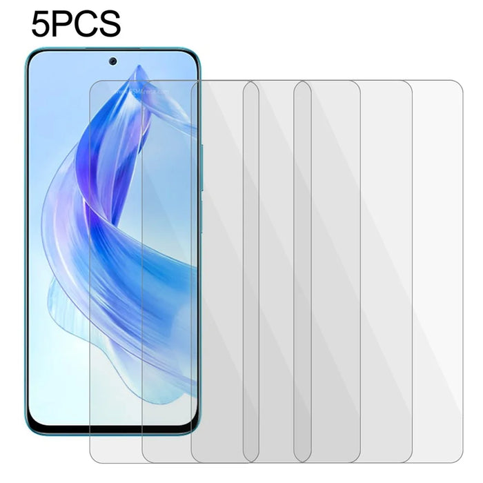 5Pcs 2.5D Screen Protector for Honor 90 Lite 5G / X50i 5G , Tempered Glass 0.3mm Ultra Thin Phone Screen Film - 1