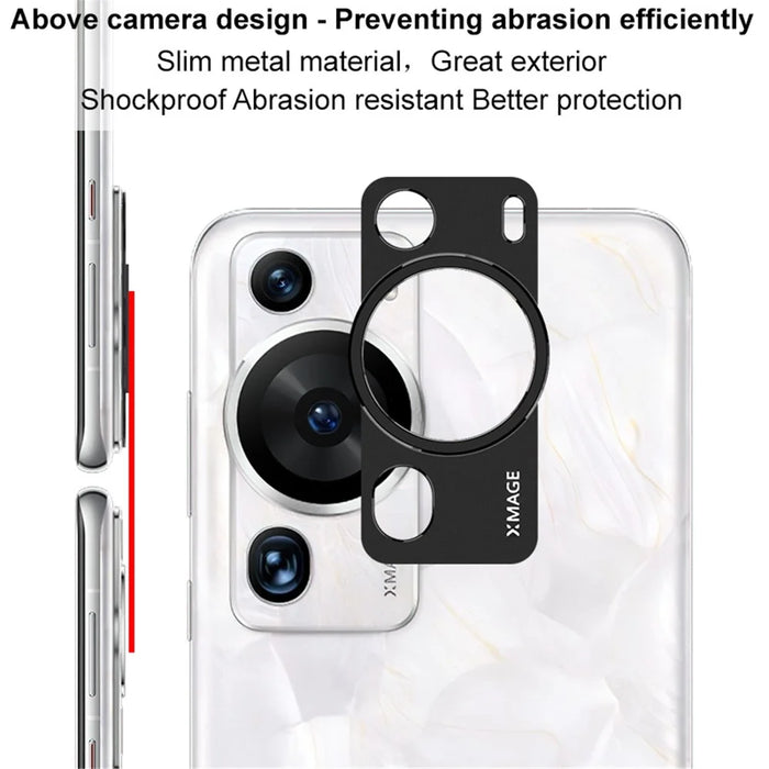 IMAK For Huawei P60 Pro Phone Camera Lens Protector Rear Lens Metal Bezel Back Cover - 3
