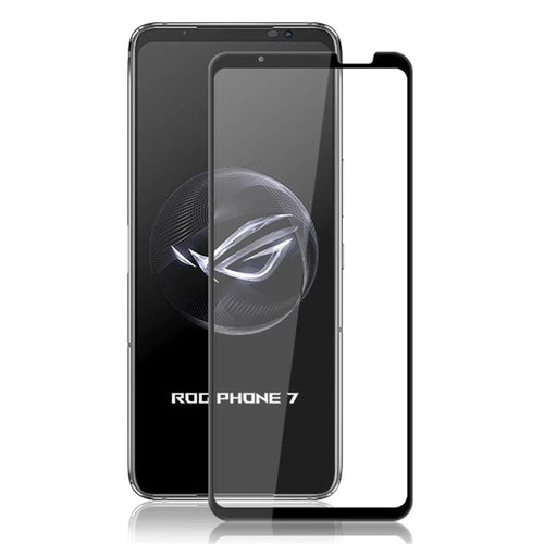 AMORUS Screen Protector for Asus ROG Phone 7 5G , Cover Silk Printing Full Glue Tempered Glass Film Guard - Black - 1