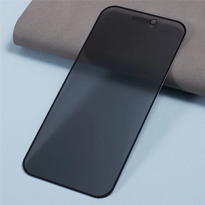2Pcs 180-degree Anti-spy Screen Protector for iPhone 15 Pro Max Matte Full Coverage Tempered Glass Film with Anti-dust Net - 3