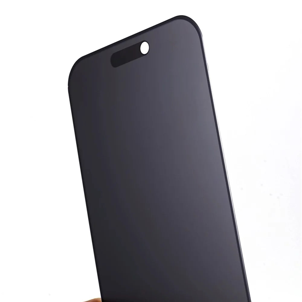 2Pcs for iPhone 15 Matte Full Screen Protector 180-degree Anti-spy Tempered Glass Screen Film with Anti-dust Net - 6