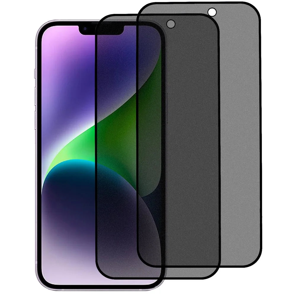 2Pcs for iPhone 15 Plus 180-degree Anti-spy Full Screen Protector Matte Tempered Glass Film with Anti-dust Net - 1