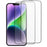 2Pcs for iPhone 15 Plus Silk Printing High Aluminum-silicon Glass Film Thick Glue Full Screen Protector with Anti-dust Net - 1