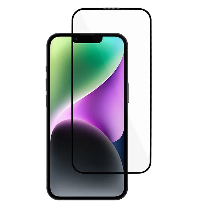 For iPhone 15 Plus Silk Print Full Coverage Tempered Glass Film Full Glue 9D Anti-scratch Screen Protector - 1