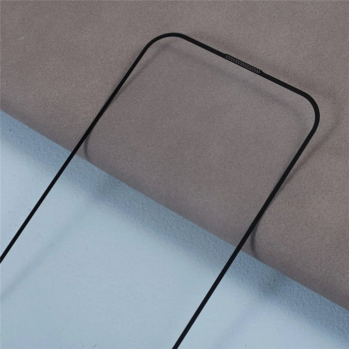 For iPhone 15 Plus Silk Print Full Coverage Tempered Glass Film Full Glue 9D Anti-scratch Screen Protector - 6