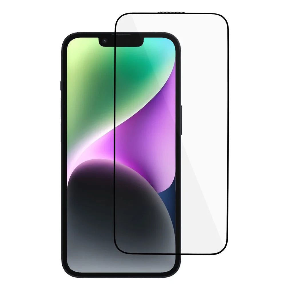 Full Glue Film for iPhone 15 Pro Max , Tempered Glass Silk Printing Full Cover Screen Protector with Dust-proof Net - 1