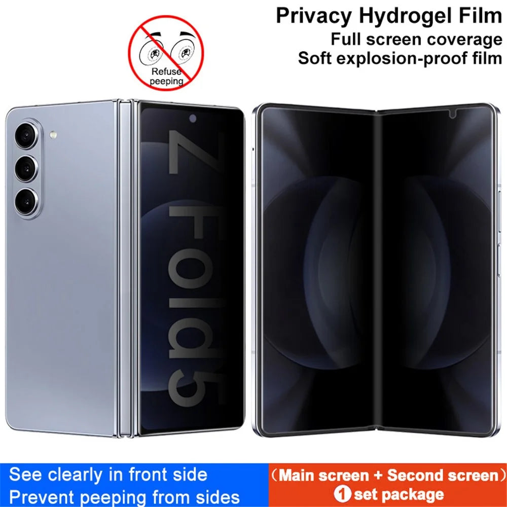 IMAK Anti-spy TPU Hydrogel Film III For Samsung Galaxy Z Fold5 5G Front + Inside Full Screen Protector - 2