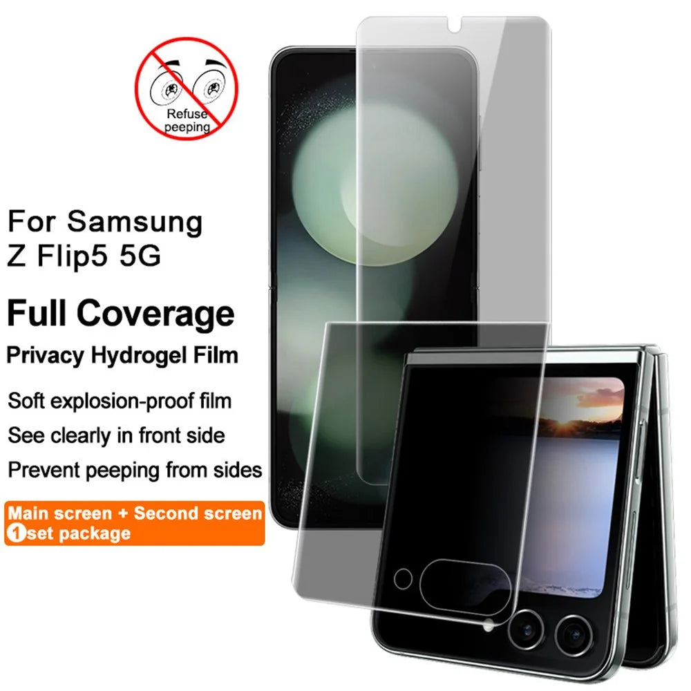 IMAK Anti-spy Hydrogel Film III For Samsung Galaxy Z Flip5 5G Front + Rear Small Screen Protector TPU Film - 2