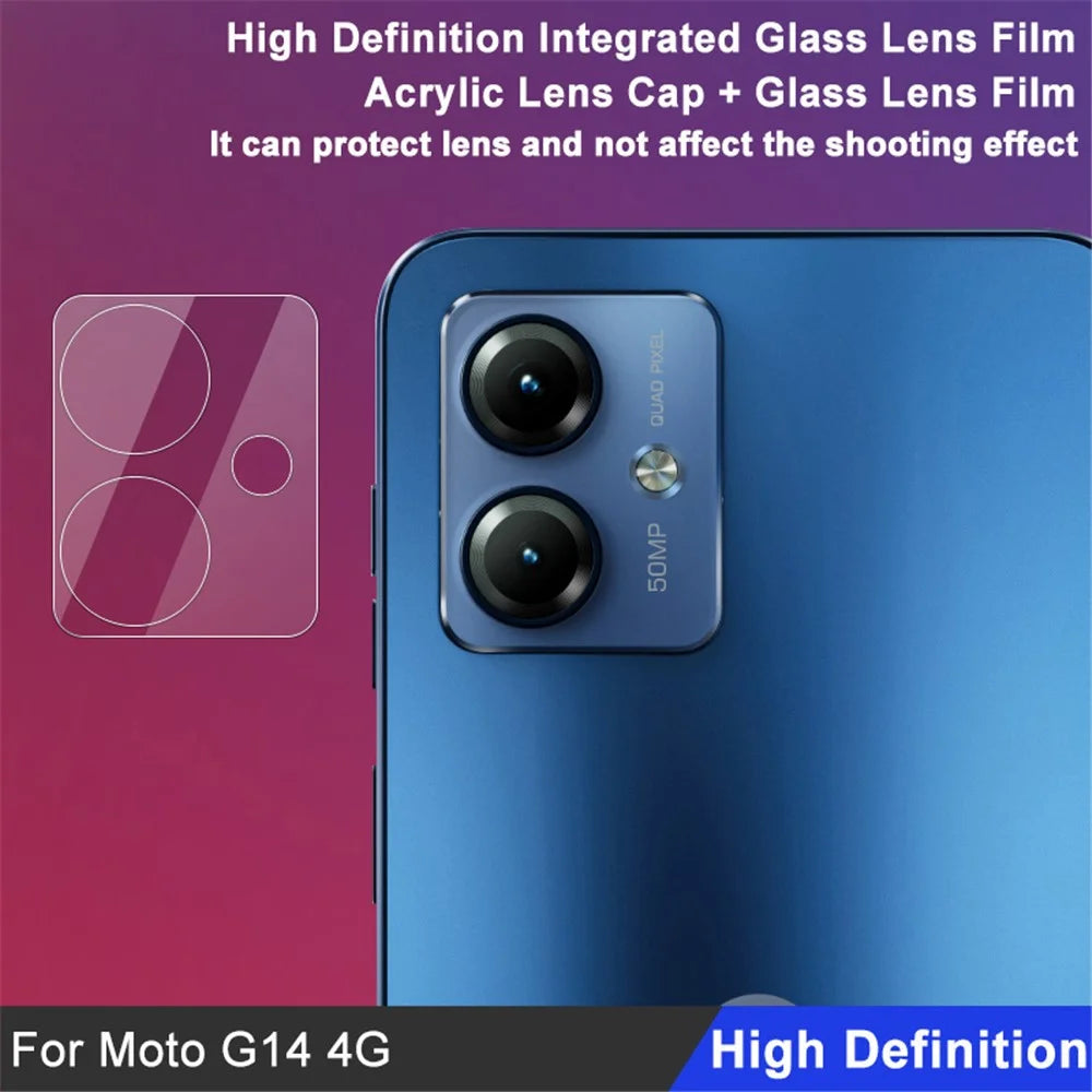 IMAK Lens Protector for Motorola Moto G14 4G Integrated Tempered Glass Lens Film + Acrylic Lens Cap - 4